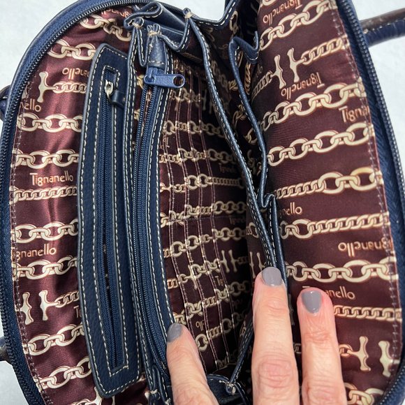 Tignanello Blue Leather Small Handbag - Picture 12 of 15